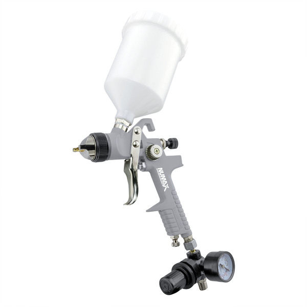 Numax SPS14 Pneumatic 1.4mm Tip HVLP Gravity Feed Spray Gun with 600cc Plast SPS14